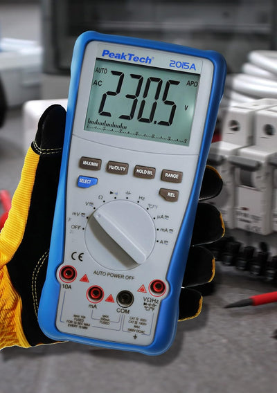 PeakTech 2015 A – True RMS Digital Multimeter, Auto-Range, 4.000 Counts, Durchgangsprüfer, Messgerät