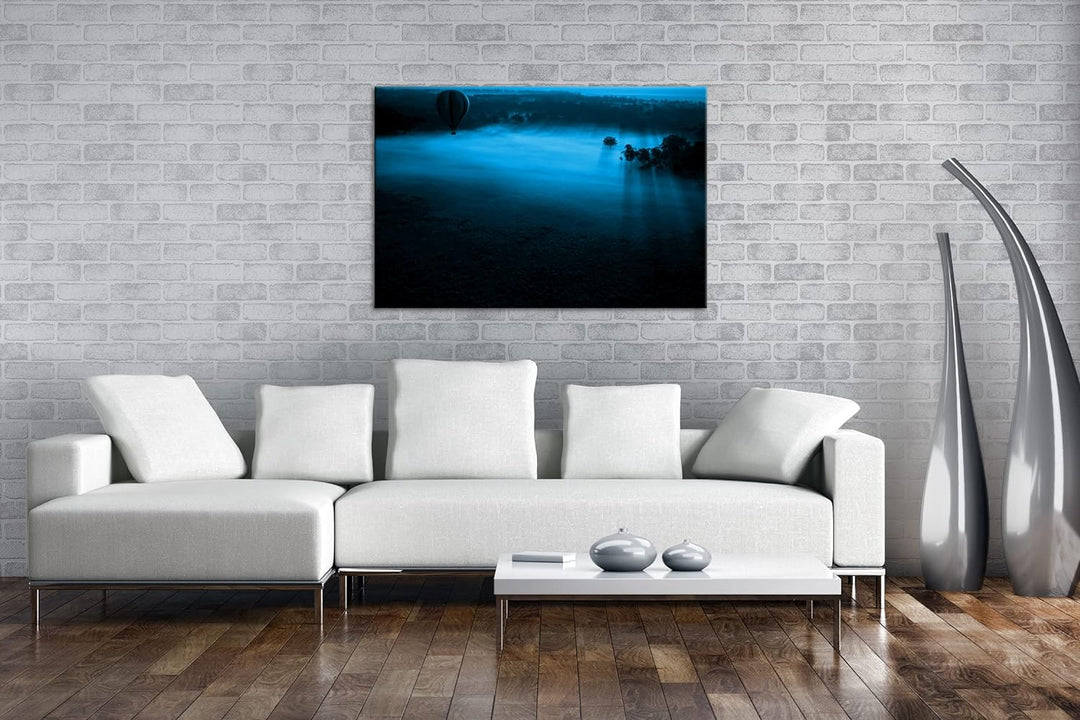 deyoli friedliche Landschaft in Afrika Format 80x60 Effekt: Monocrome Blau als Leinwandbild, Motiv f