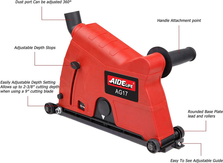 Aidelife Absaughaube für Winkelschleifer 230mm mit Montagewerkzeug 230 mm, 230 mm