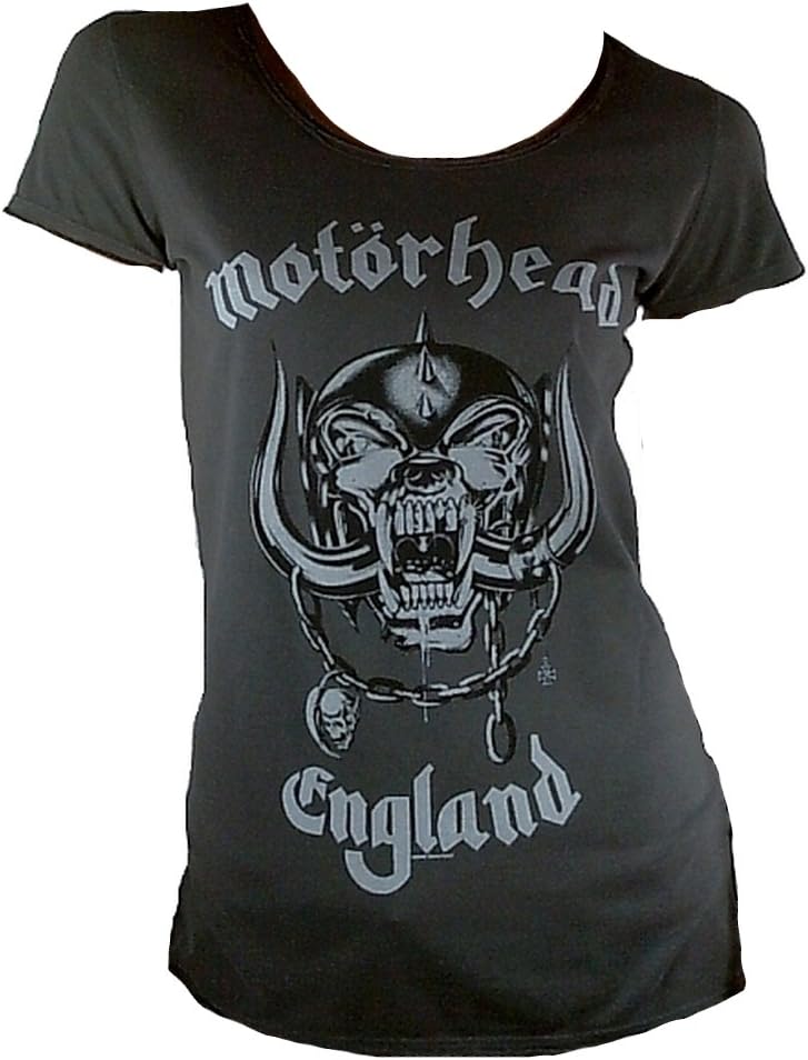 Amplified - Motörhead Damen Rock Band T-Shirt - England Logo (Grau) (S-L) (L)
