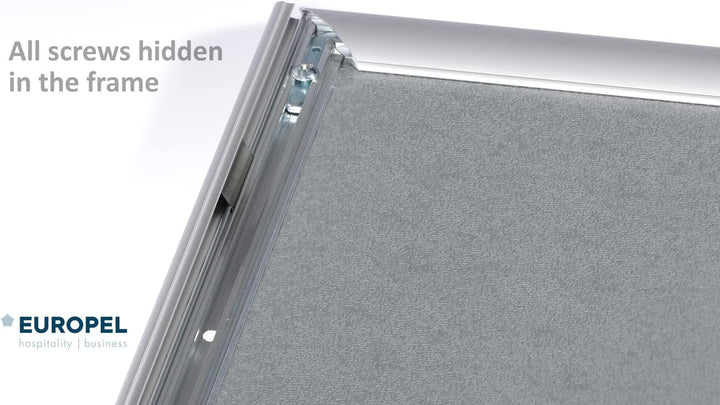 Europel leichte Klapprahmen DIN A3, Easy-Click System, Profil 25x11 mm, Farbe Gold, eloxierte Alumin