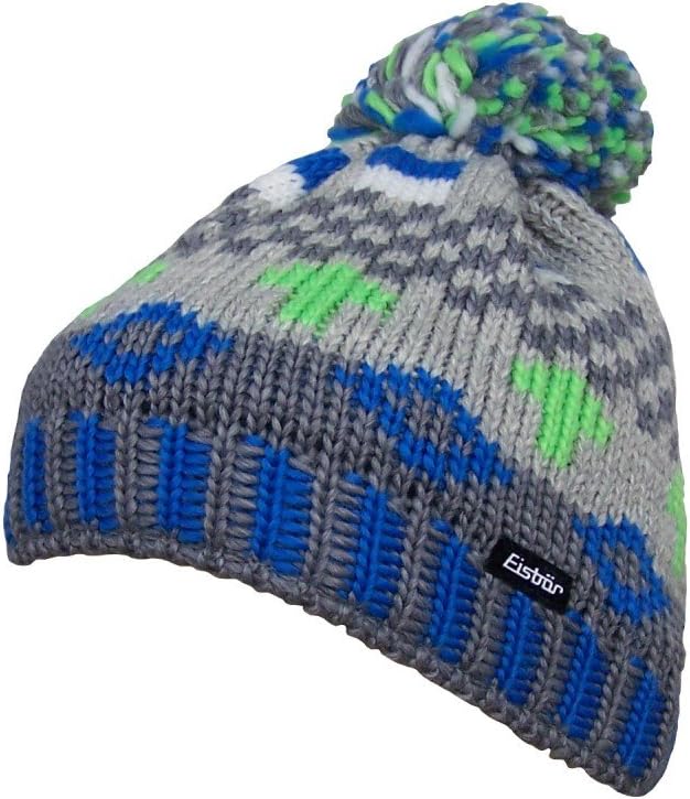 Eisbär Mützen für Damen mit Grosser Bommel Marlen Pompon Bommelmütze, Farbe:Grau, Grösse:One Size