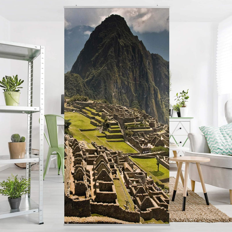 Bilderwelten Raumteiler Machu Picchu 250x120cm inkl. transparenter Halterung 250x120cm incl. transpa