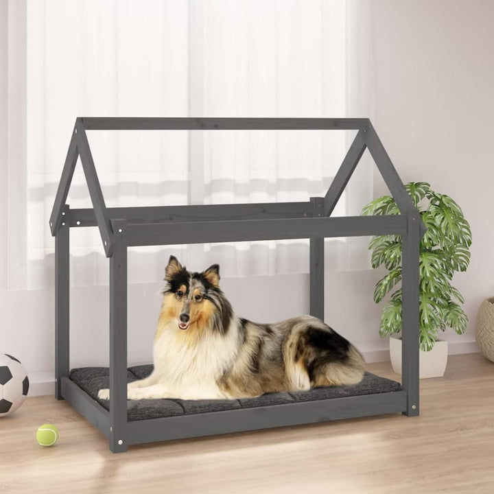 Tidyard Hundebett Hundekorb Hundesofa Massivholz Kiefer Grau 101x70x90 cm 101x70x90 cm Grau Massivho