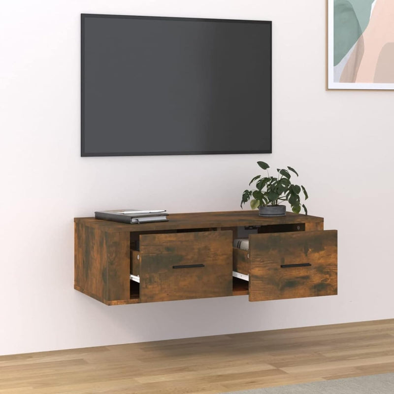 Tidyard TV Schrank TV Board Hängend mit 2 Schubladen TV Lowboard Fernseherschank für Wohnzimmer Holz