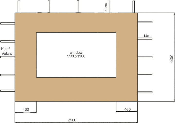 QUICK STAR 2 Seitenteile für Gartenpavillon Antik Pavillon Partyzelt 3x4m Sand