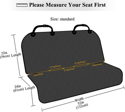 VIVAGLORY Hundesitzbezüge, Rücksitzbezug für Hunde Haustierbankschoner mit Rutschfester Unterseite,