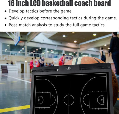 JasCherry Elektronisches Taktiktafel Basketball, LCD Coaches Taktiktafel Digital mit Aktualisiert Fl