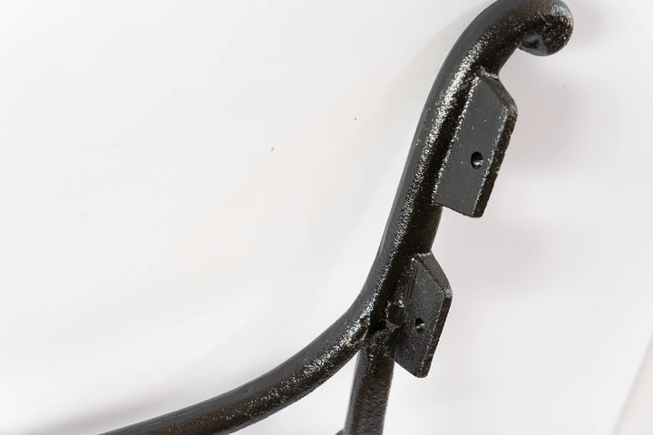 SEZAM Bankfüsse aus Gusseisen Schwarz x 2 Stück, mit Rückenlehne & Armstütze - 54,5 x 35 x 75 cm, fü