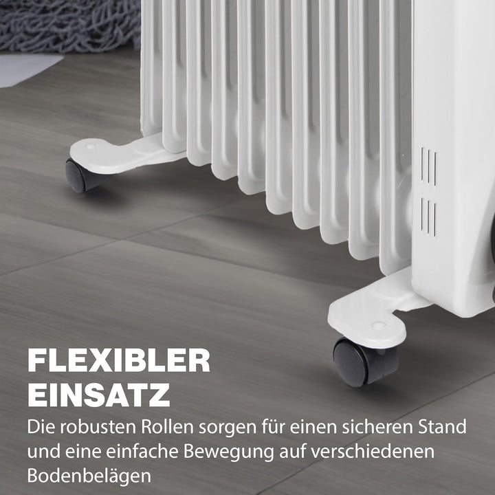 Clatronic® Ölradiator | Effiziente mobile Heizung | elektrische Heizung mit 11 Rippen | Radiator mit