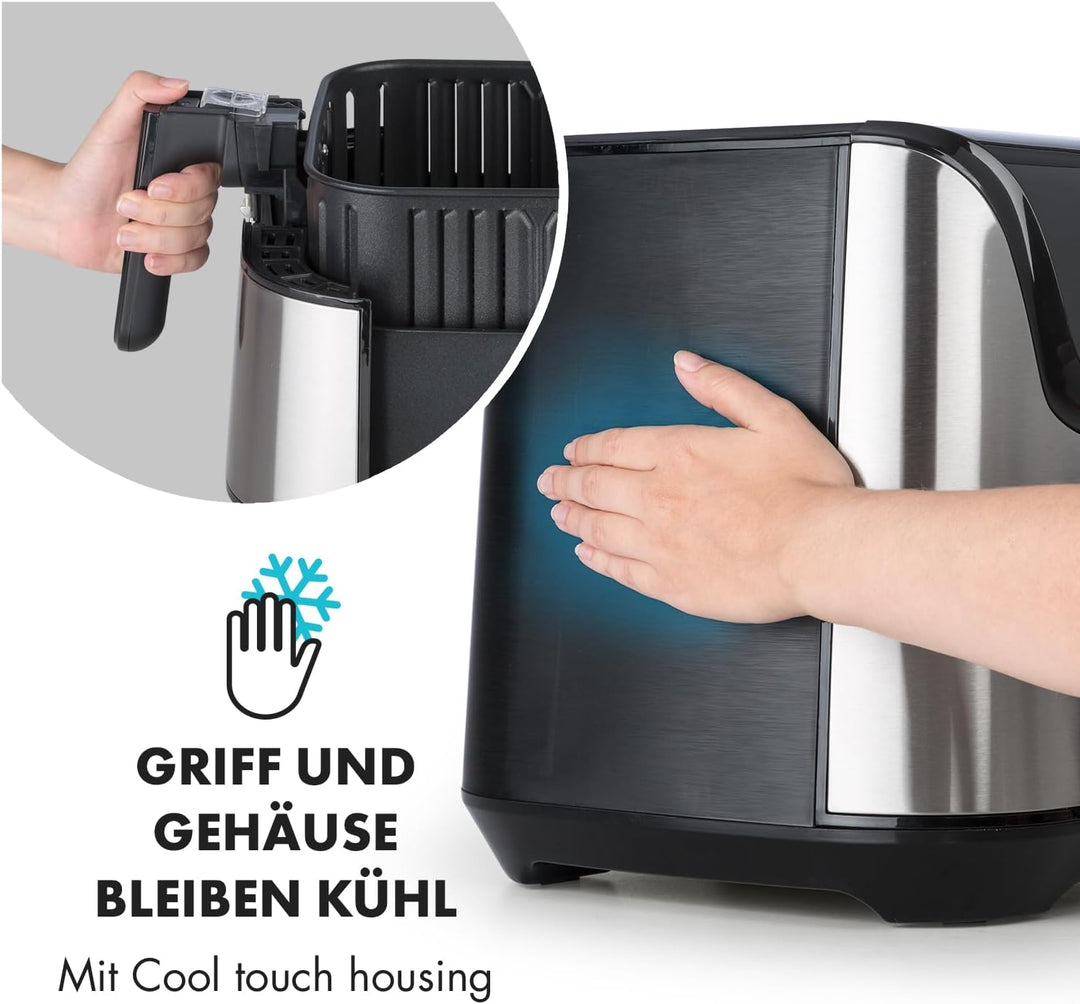 Klarstein Aero Vital deluxe - Heissluftfritteuse, Fritteuse, 1700 Watt, 5,4 Liter Volumen, LCD-Touch