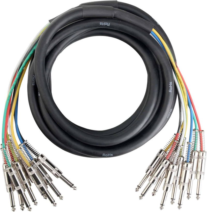 Pronomic Stage MJJ8-6 Multicore Kabel 8 x 6,3 mm Klinke mono auf 8 x 6,3 mm Klinke mono 6 m 6m, 6m