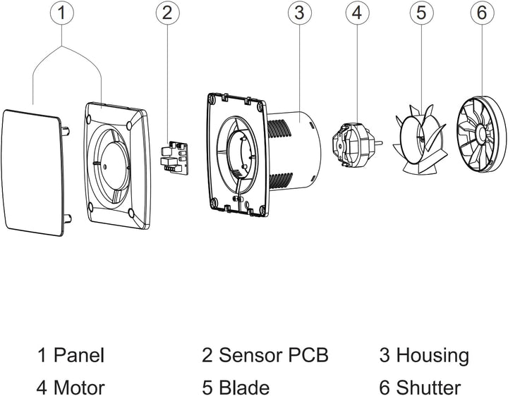 STERR Badezimmerlüfter 150mm mit Rückschlagventil Silber silent badlüfter - Modern lüfter ins Badezi