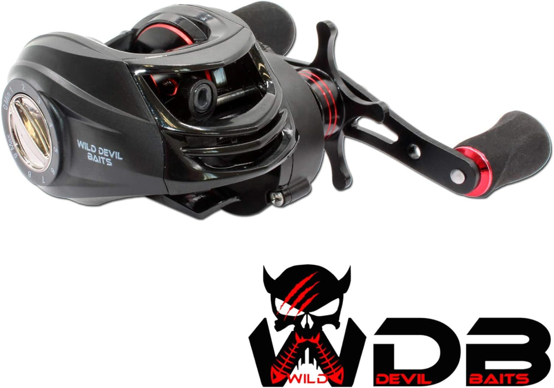 Angel-Berger Wild Devil Baits Baitcast Multirolle Devil Cast LH 100 Multirollen