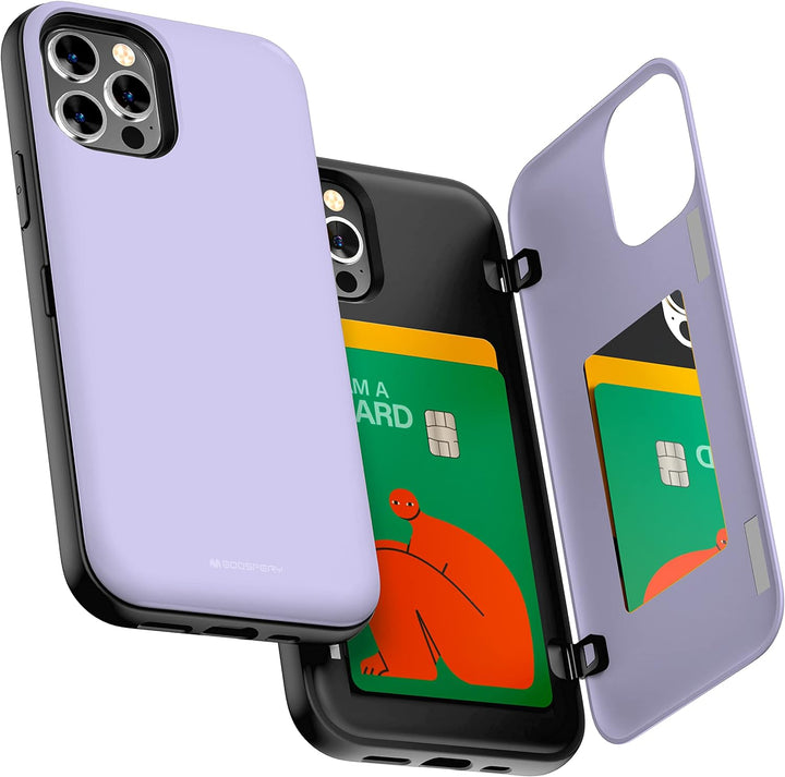 GOOSPERY iPhone 12 Hülle, iPhone 12 Pro Wallet Case mit Kartenhalter, schützende zweilagige Stosssta