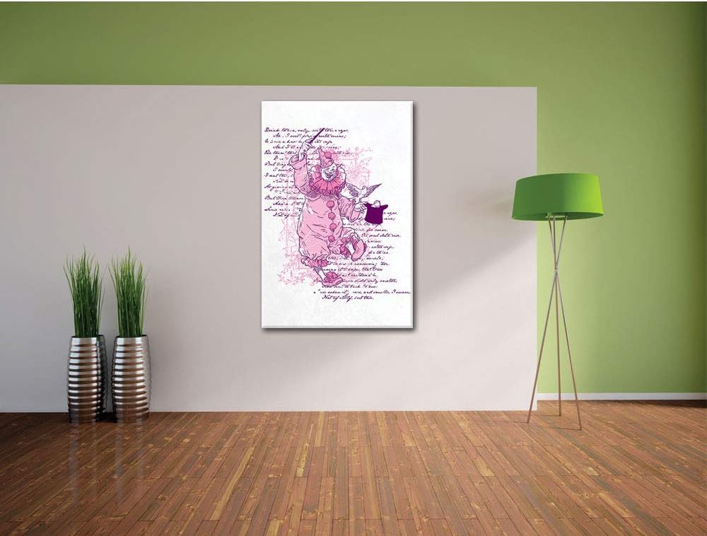 Clown white Leinwandbild Bild auf Leinwand, XXL riesige Bilder fertig gerahmt mit Keilrahmen, Kunstd