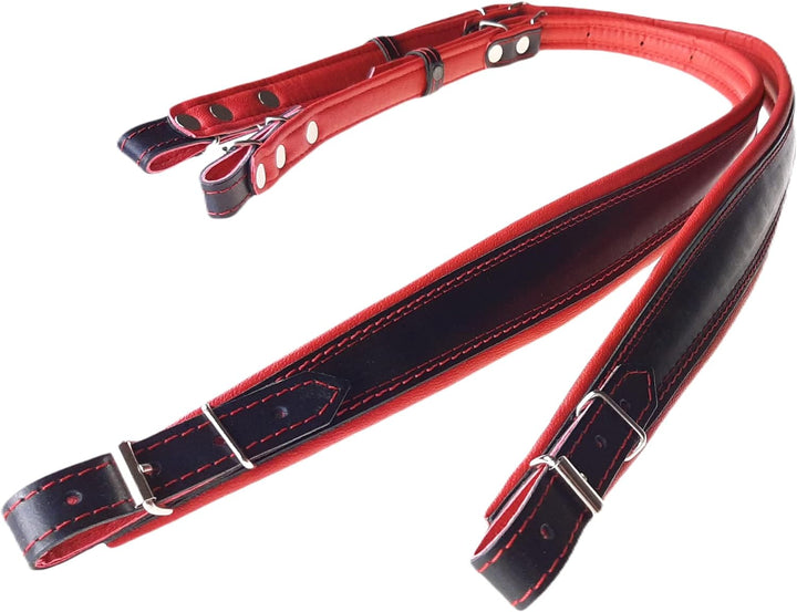 Akkordeongurte Leder 60-120 Bass Schwarz / Rot