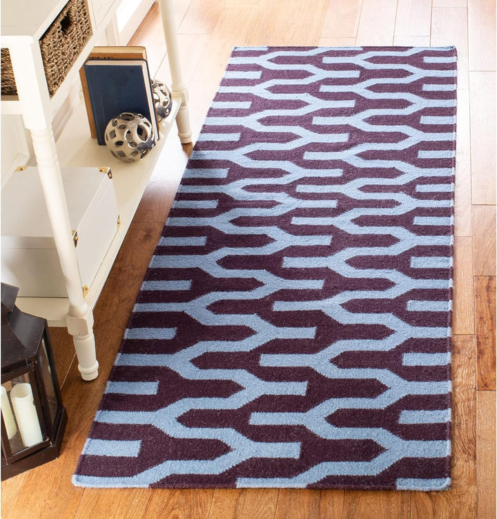 SAFAVIEH Zeitgenössische Teppich für Wohnzimmer, Esszimmer, Schlafzimmer - Dhurrie Collection, Kurze