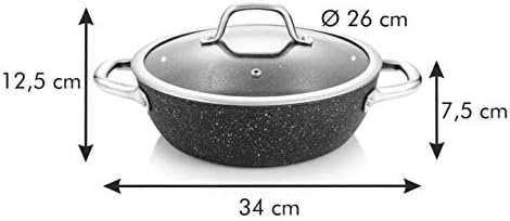 Tescoma President Stone Bratpfanne mit Deckel, 26 cm, 26 cm