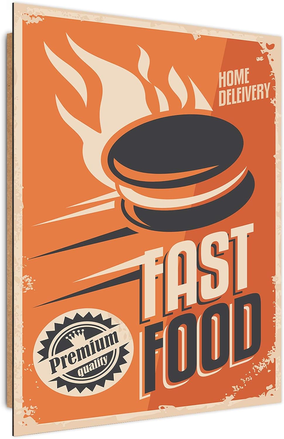 Feeby Wanddeko rostiges Schild Kunst modern Bilder Werbung Orange 60x90 cm Deco panel 60x80 cm Orang