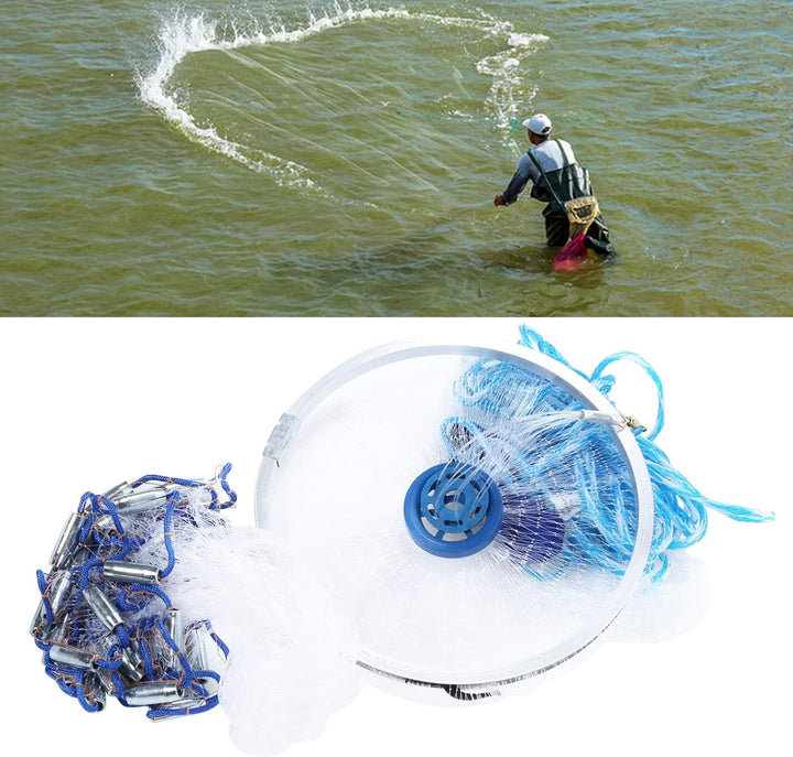 Wurfnetz Zum Fischen, Tragbares Fischernetz, Nylon Mesh Fischnetz zum Fangen von Angelnetz Angelzube