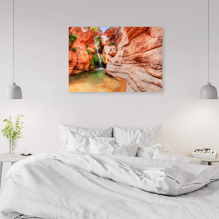 Wanddeko Natur Kunst modern Bilder Felsen Orange 100x70 cm