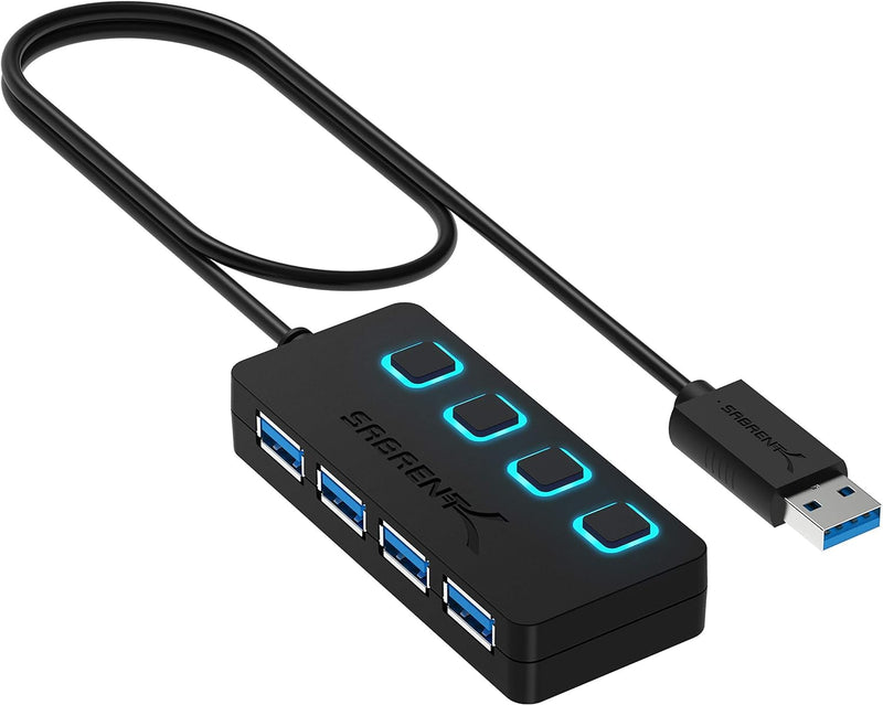 CHERRY ST-2100 Chipkartenleser & Sabrent USB HUB - 4-Port -USB 3.0 Hub mit einzelnen Power Schalter