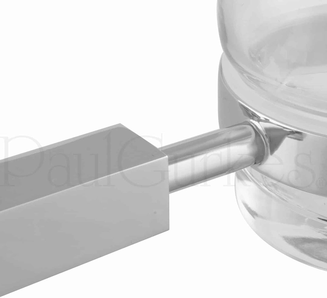 PaulGurkes Zahnputzbecher aus Glas mit Wandhalter eckig Modern