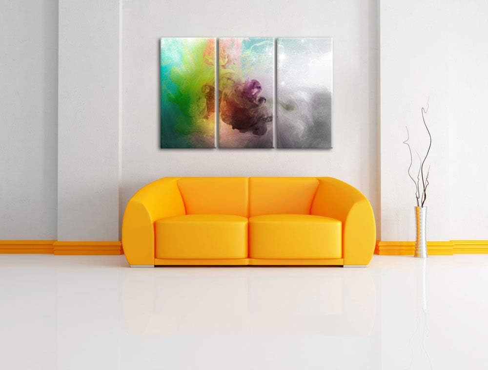 Pixxprint mystisch verfärbte Wirbel als Leinwandbild | Grösse: 3 Teilig (120x80) | Wandbild| Kunstdr