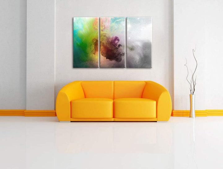 Pixxprint mystisch verfärbte Wirbel als Leinwandbild | Grösse: 3 Teilig (120x80) | Wandbild| Kunstdr