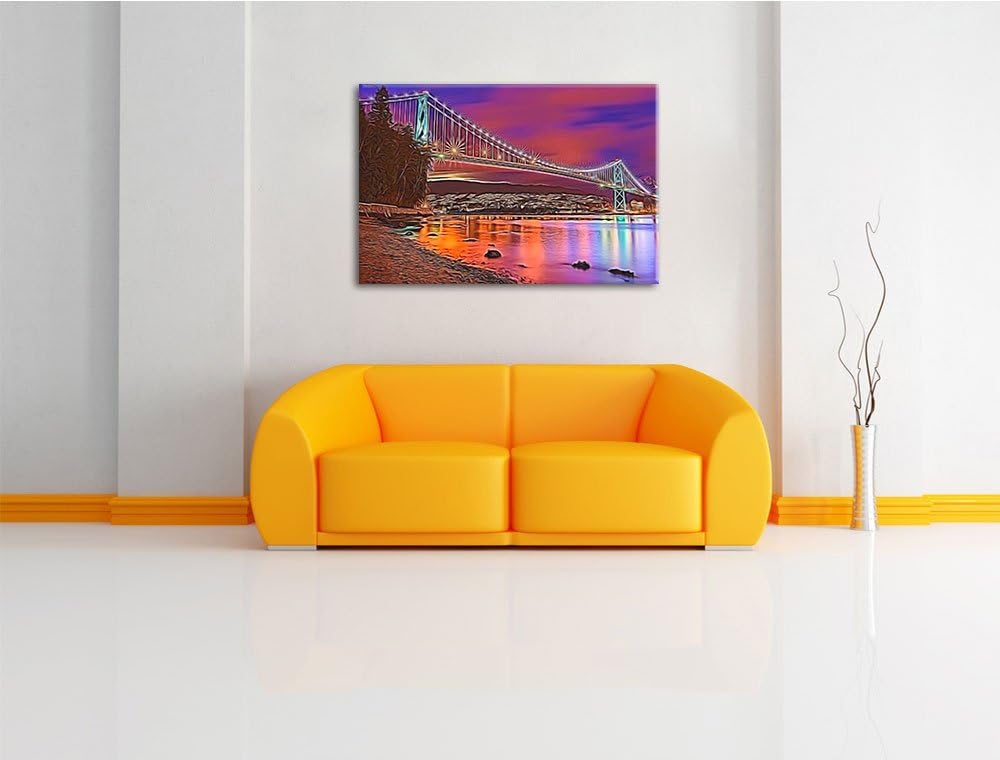 Lions Gate Bridge in Vancouver bei Nacht Deluxe Format: 100x70 cm auf Leinwand, XXL riesige Bilder f