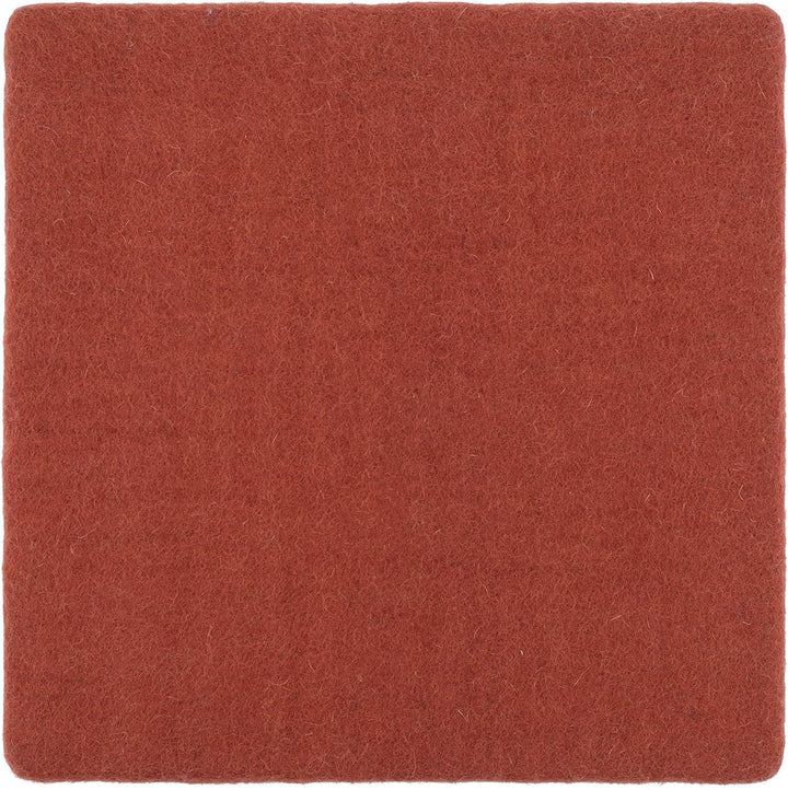 myfelt Flache Filz Sitzauflage, Filz Stuhlauflage - Lora - quadratisch, 36x36 cm, Rostrot, Rostrot