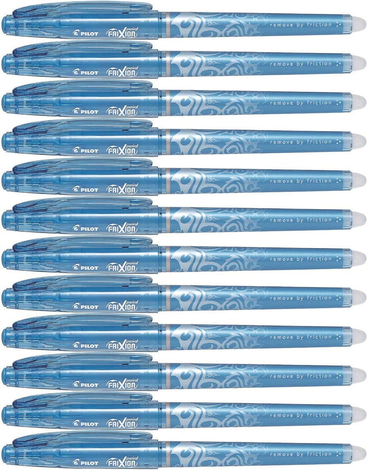 Pilot, Frixion Tintenroller mit Kugel für feine Linien Packung mit 12 hellblau, Packung mit 12 hellb