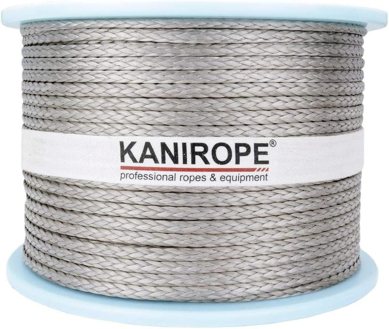 Kanirope® Dyneema Seil PRO 3mm 100m Silber 12-fach geflochten SK78 verstreckt beschichtet, 100m Silb