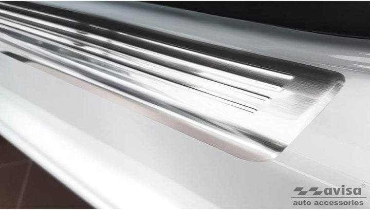 Avisa Stainless Steel Door sill Protectors Compatible with Peugeot 2008 II 2020- 'Lines' - 4-Pieces