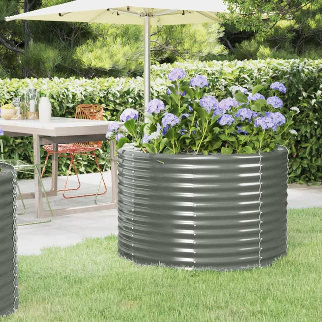 Tidyard Pflanzkübel Pulverbeschichteter Stahl 100 x 100 x 68 cm (L x B x H) Garten-Hochbeet Pflanzbe