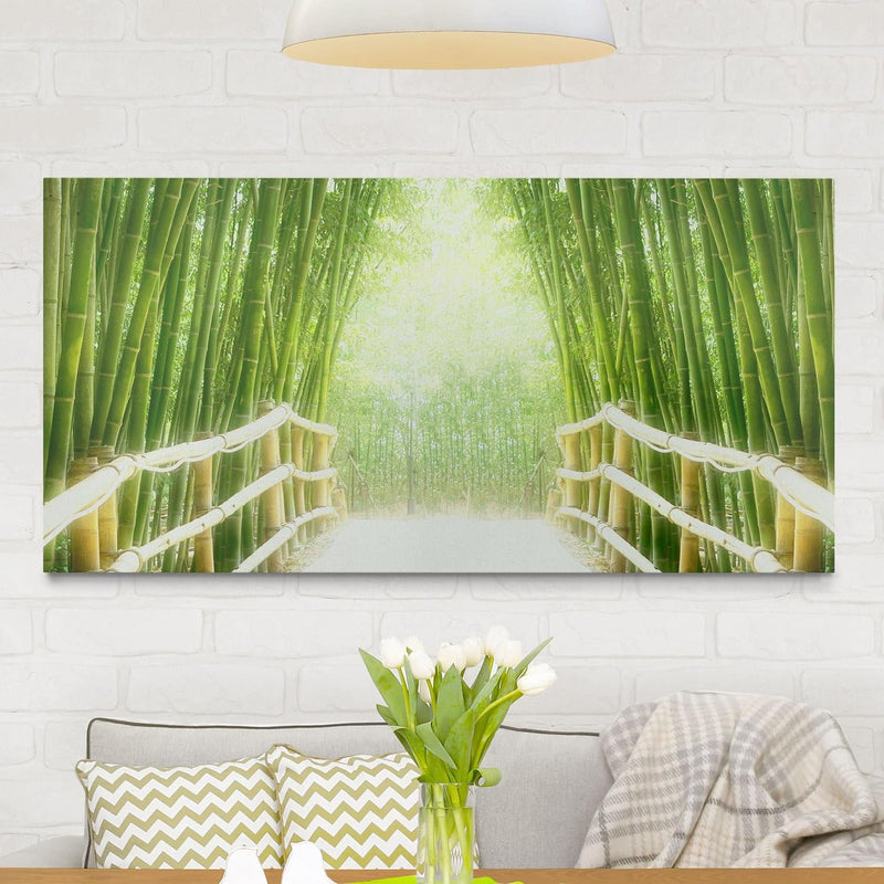 Bilderwelten Leinwandbild - Bamboo Way - Quer 1:2, 30cm x 60cm, 30cm x 60cm