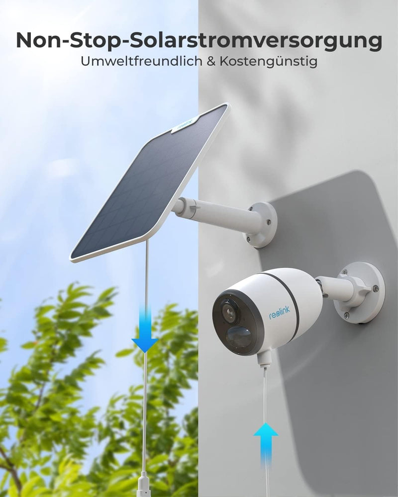 [2023 Update-Version] Reolink 6W Solarpanel für Akku Überwachungskamera Aussen, USB Schnittstelle, S