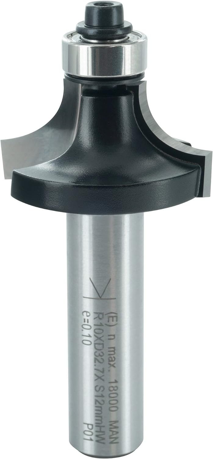 ENT 14376 Abrundfräser HW, Schaft (S) 12 mm, Durchmesser (D) 32,7 mm, NL 16 mm, R 10 mm, SL 40 mm, m