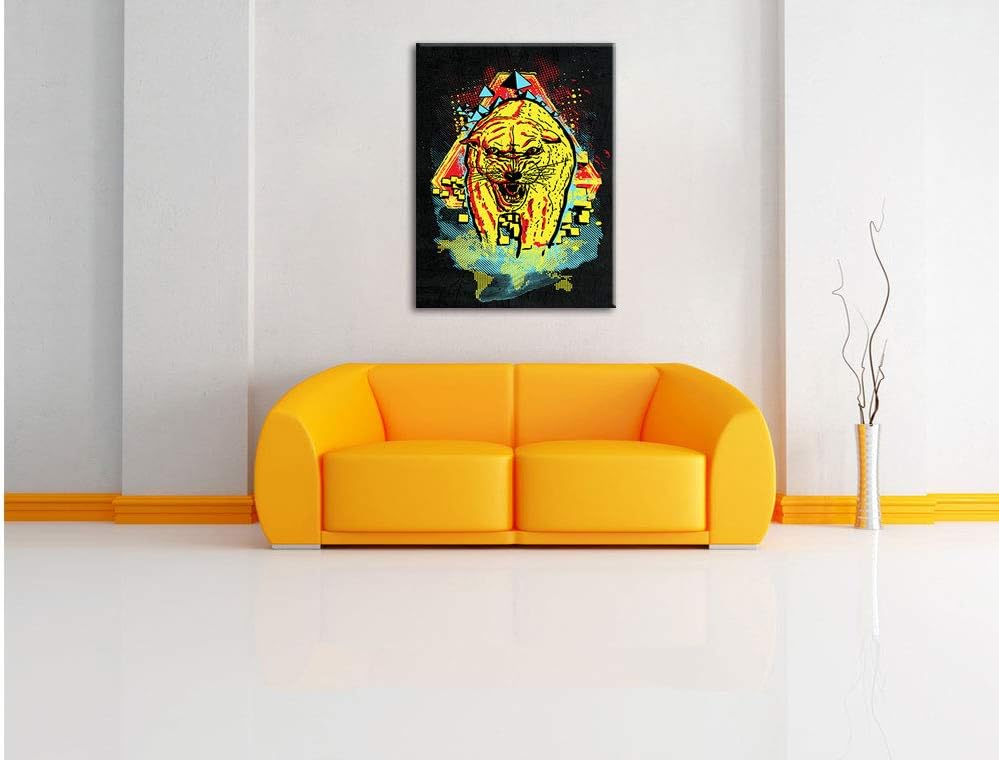 Dark Wet-Cat black Leinwand, XXL riesige Bilder fertig gerahmt mit Keilrahmen, Kunstdruck auf Wandbi