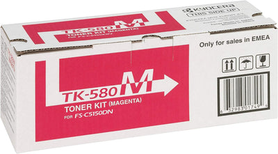 Kyocera 4104101 TK-580M Toner Magenta, Original Tonerkartusche 1T02KTCNL0. Kompatibel für FS-C5150DN