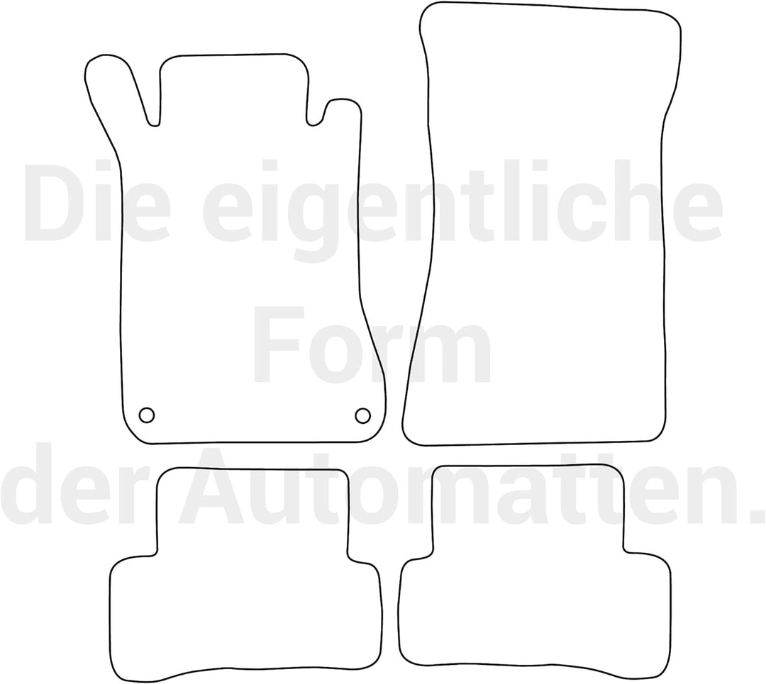 moto-MOLTICO Fussmatten Auto Velours Autoteppiche Schwarz Automatten Set 4-teilig passend für Merced