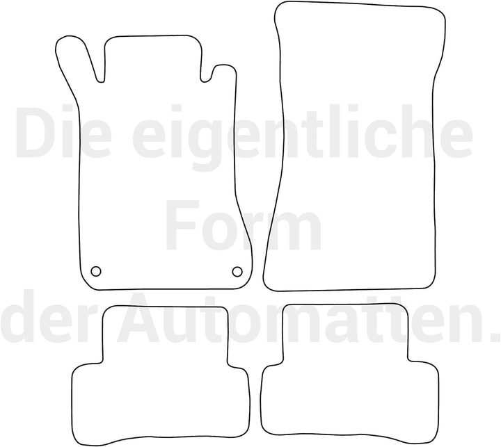 moto-MOLTICO Fussmatten Auto Velours Autoteppiche Schwarz Automatten Set 4-teilig passend für Merced