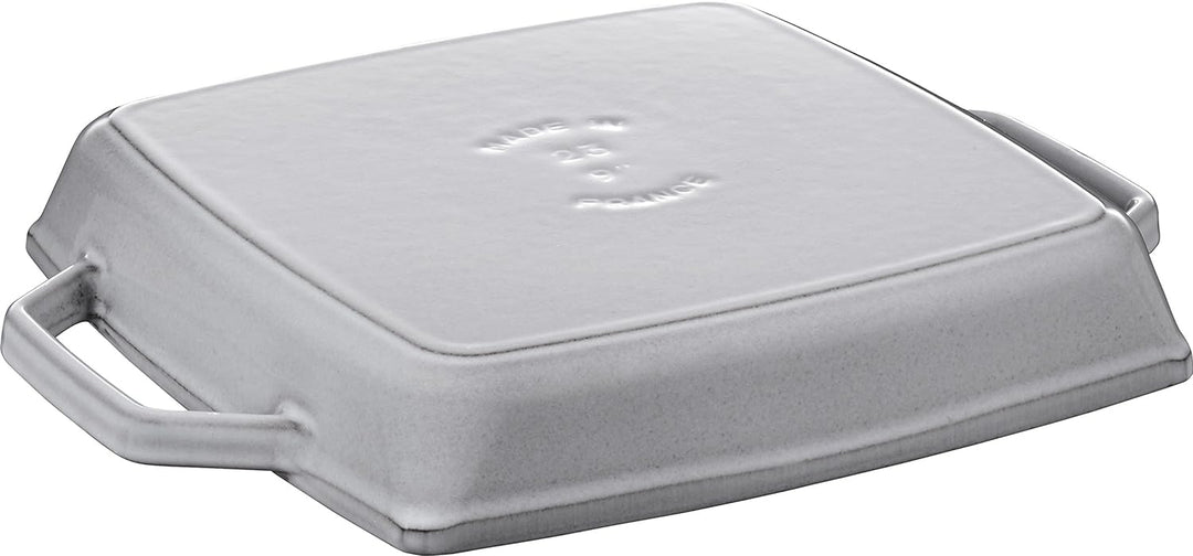 Staub 40511-729-0 Grillpfanne, rechteckige mit zwei Griffen, 23 cm, Gusseisen, grau Grau 32 x 30 x 4
