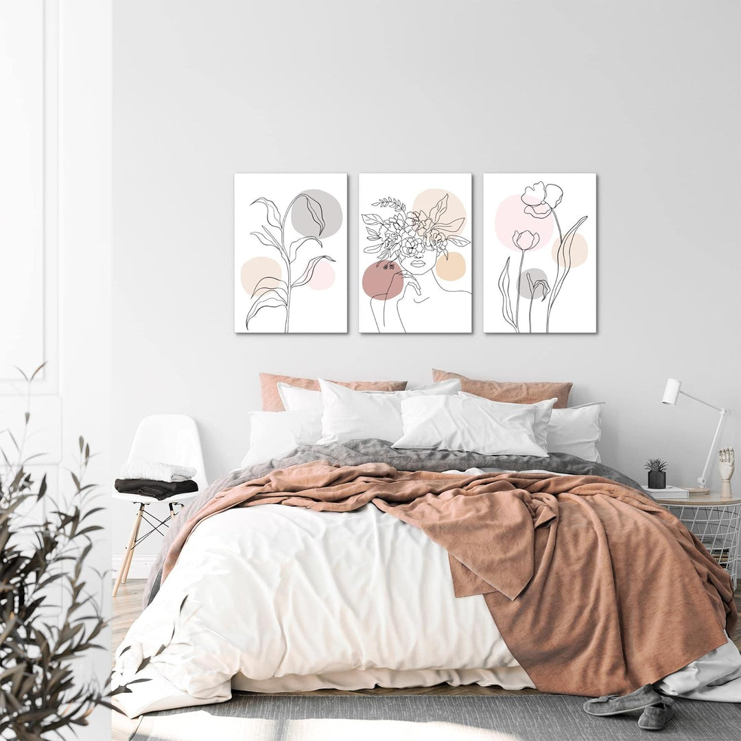 Novart Bilder Set Abstrakt - Kein Extra Rahmen benötigt - Wandbilder für Wohnzimmer Schlafzimmer Flu