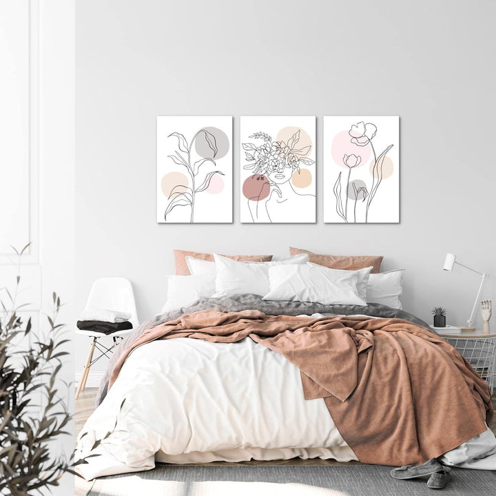 Novart Bilder Set Abstrakt - Kein Extra Rahmen benötigt - Wandbilder für Wohnzimmer Schlafzimmer Flu