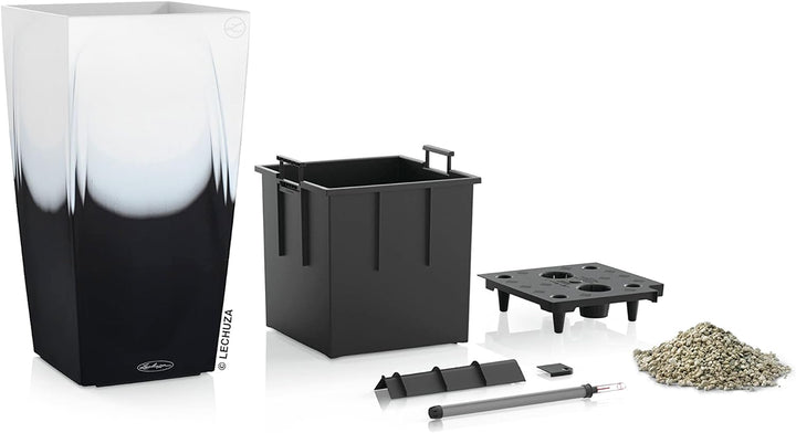 LECHUZA CUBICO Color CAMBIO 30, Inkl. Bewässerungssystem, Herausnehmbarer Pflanzeinsatz, Für Innen-