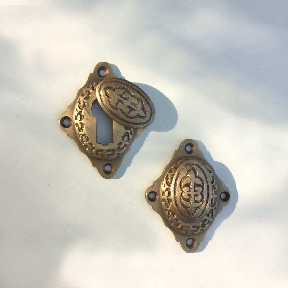 Antikas - Rosettengarnitur Antik-Stil Türbeschläge mit Rosetten Zimmertür Messingbeschlag