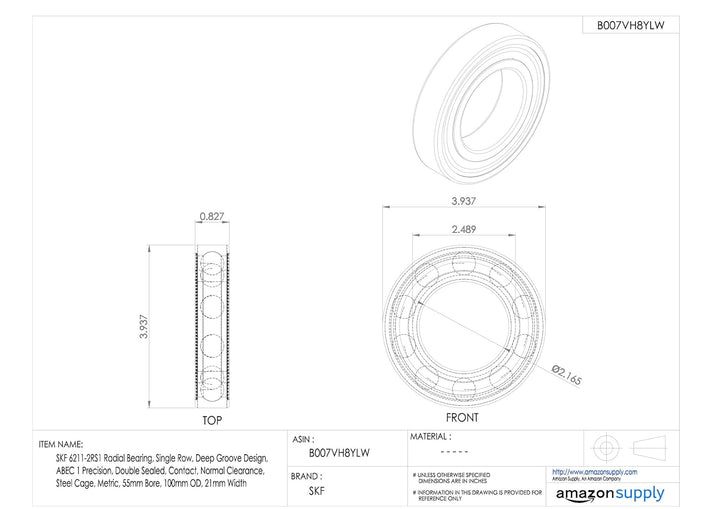 6211-2RS1 SINGLE : 6211-2RS