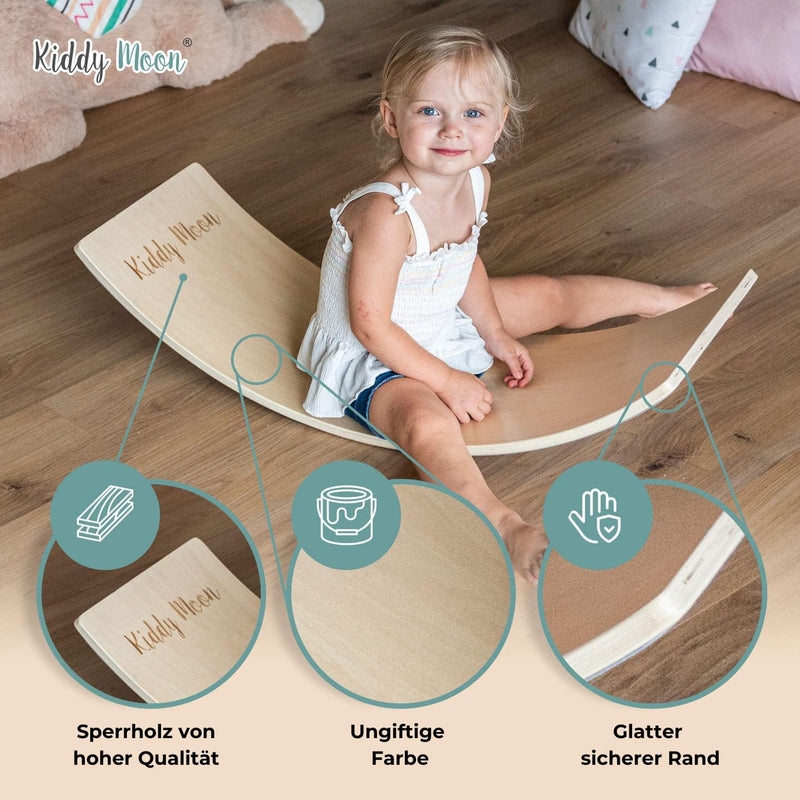 KiddyMoon Balance Board Aus Holz Für Kinder, Babys Montessori Spielzeug, Gleichgewicht, Balancieren